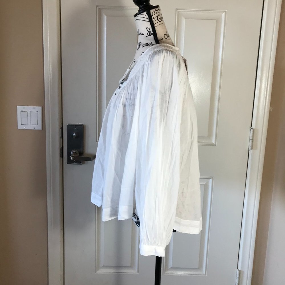 NWOT Free People Cool Meadow Cotton Peasant Blouse - Picture 4 of 5